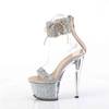 Pleaser - SKY327RSI Sandale à bride à la cheville, Pole dance chaussures - Couleur argent/Couleur de peau Product image